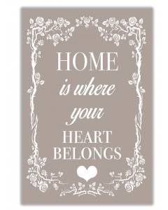East Urban Home Home Welcoming Quote Typography on Wrapped Canvas in, Latte