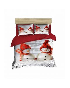 House Additions Christmas Decorative Snowman Duvet Cover Set Grey Red White King 5ft 