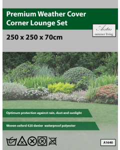 Aestas Summer Living Outdoor Premium Weather Cover Corner Lounge Set Grey 250 x 250 x 70 cm