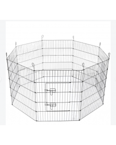 House Additions 8 Panel Pet Puppy Playpen Folding Dogs Cats Rabbits Run Cage 42" Black 
