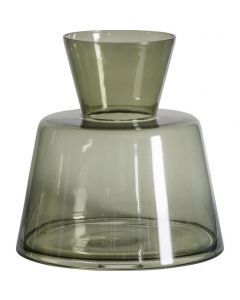 Mikkeli Handmade Glass Table Vase Green 20.5cm H x 19.5cm W