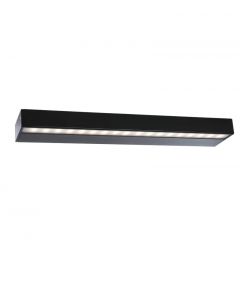 Sulion Devis Frankie 1-Light LED Flush Mount Metal Aluminium Black 10cmH x 40cmW x 4cmD 