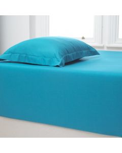 Great Knot 180 Thread Count Cotton Blend Fitted Sheet teal blue