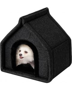 Doggy Small Cave Dog Cat Bed Pet Hose Black 43H x 42L x 32W cm  