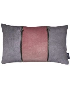 McAlister Textiles Decorative Double Zip Cushion Cover Pink Grey Velvet 
