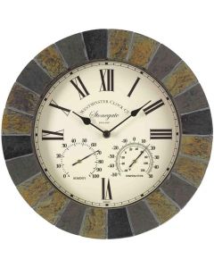 Outside In Designs Stonegate Wall Clock and Thermometer Analog 35 Cm