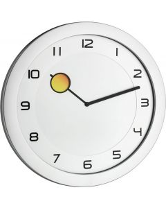 TFA Silver Analogue Wall Clock Happy Hour 28cm x 15cm