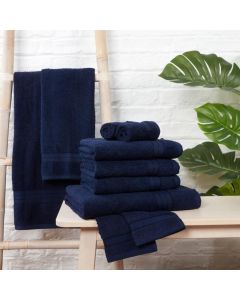 Rapport W500 Luxurious Bath Towel Bale Set of 10, Navy Blue