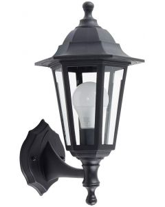 MiniSun Traditional Style Black Outdoor Security IP44 Rated Wall Light Lantern