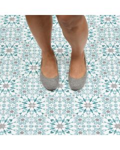 WallPops Radiance Peel & Stick Floor 10 Tiles, Blue White 30.48 x 30.48 cm