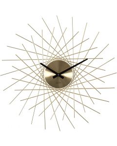 Acctim Lohne Wall Clock Quartz Spoke Geometric Spun Metal Gold 50cm