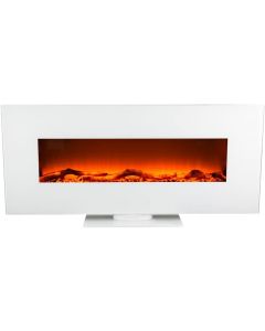 BHP Airin Eletric Fireplace Standing Wall Fireplace Adjustable Flame/Heat White