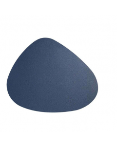 House Additions Set of 4 Kitchen Placemat Oval PU Leather Navy Blue