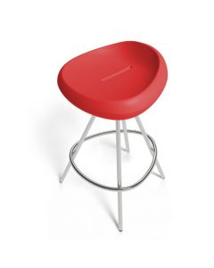 Lonc Beaser Bar Stool Stainless Steel 72cm H x 47cm W, Red 