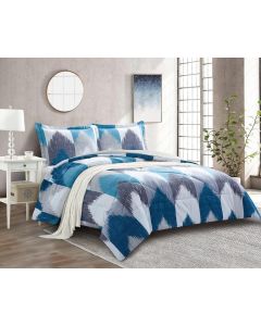 Riccardo V Panache 3 Piece Bedspread Set Blue White Double/King 240cm x 260cm