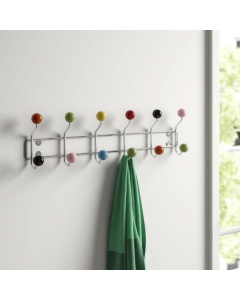 ASPECT Deluxe Wall-Mounted Chrome Coat Hanger 12 Ceramic Hooks