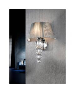 Schuller Mercury 1-Light Wall Mounted Clear and Chrome with Silver Shade