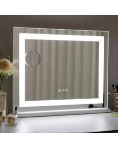 FENCHILIN Hollywood Vanity Mirror with Strip Light Table or Wall-Mounted White