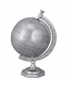 WOHNLING Deco Globe Aluminium Silver 22cm x 35cm H