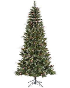 House Additions 6ft Snow Tipped Pine and Berry Artificial Christmas Tree with 250 Warm White LED Lights 