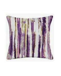 Elainer Indoor Outdoor Stripes Cushion Cover Purple Black 43cm x 43cm