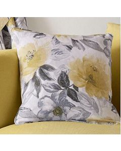 Ashley Wilde Sofia Floral Cushion Cover Ochre Yellow 45 x 45cm 