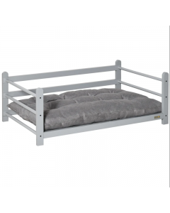 PawHut Raised Pet Bed Raised Portable Elevated Sofa With Soft Grey 