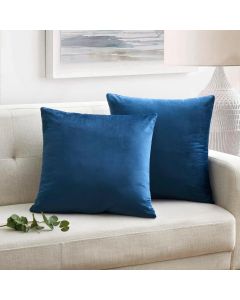 Oxford Homeware Velvet Navy Blue Cushions Cover Pack of 2 45 x 45 cm