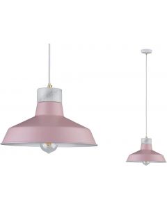Paulmann Disa Rustic Modern Ceiling Pendant Light max 1x20W E27 Marble White Matt and Metal Pink Finish