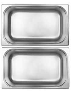 vidaxl Gastronorm SET OF 2 Containers Pan GN1/1 Stainless Steel 150mm