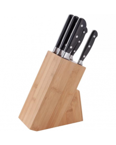 Sabatier Judge C 5 Piece Knife Block Set With Bamboo Knife Block 10.5cm H x 36cm W x 20cm D