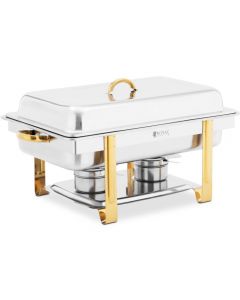 Royal Catering Chafing Dish GN 1/1 Gold Accents 9 L Food Warmer Buffet Server