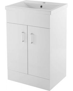 Nuie Floor Standing Vanity Unit 500mm Cabinet Gloss White 