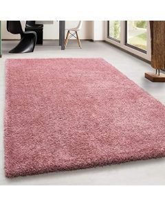 Ayyildiz Ancona Soft Shaggy Rug Blush Pink, 60 x 110cm D