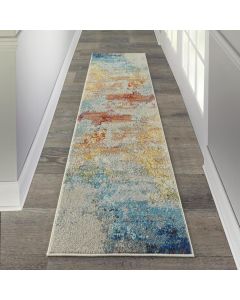 Nourison Sublime Modern Abstract Runner Rug, Multicolor Grey 60 x 185cm