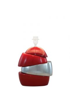 House Additions Masonry Ceramic Table Lamp, Red and Silver H34 x D17m BASE ONLY