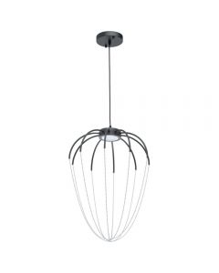 RegenBogen Stella Industrial 1-Light LED Ceiling Pendant, Black and Silver Chrome
