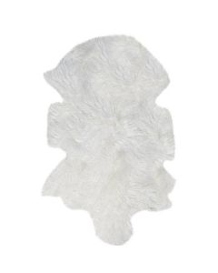 Pieles Pipsa Mongolian Curly 100% Sheepskin White Rug, 90 x 55cm