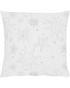 Apelt Shine Stars Christmas Cushion Cover White and Silver, 40 x 40cm