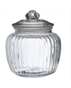 Premier Housewares Vintage Design Clear Glass Storage Jar with Lid