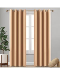 Imperial Rooms Blackout Curtains Eyelet Thermal Insulated Beige 229L x 274W cm   