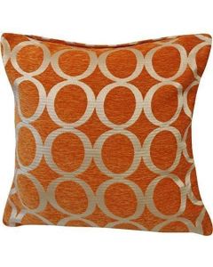 OH Orange Circle Spot Chenille Cushion Cover 18”x18”- 45 x 45cm 