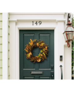 Beliani Handmade Door Autumn Wreath Orange and Green ADEJE ø 50cm 