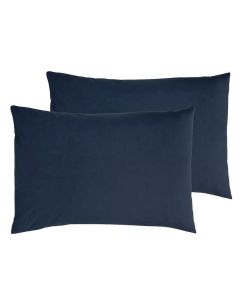 Portfolio Home Percale Housewife Pair of Pillowcases Navy Blue 50x75cm