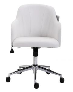 Vinsetto Office Swivel Desk Chair PU Leather White