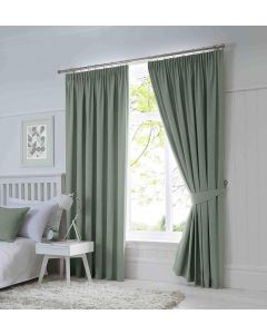 Fusion Dijon Blackout and Thermal Insulated Pencil Pleat Curtains Duck Egg 229 x 229cm D