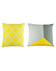 Red Rainbow Indoor Outdoor Cushion Cover SET OF 2 Yellow and Grey 45cm