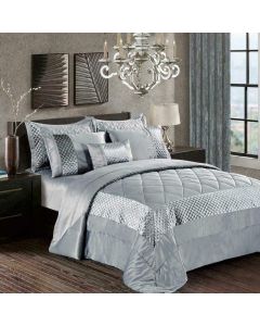 Prime Linens Bedspread Luxurious Set Mink Light Silver Super King 6FT