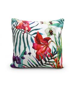 Elainer Cushion Cover Hawaiian Tropical Flower Purple Pink Green 43cm 