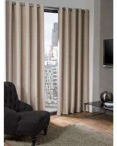 Emma Barclay Logan Eco Blackout Eyelet Thermal Curtains Natural Beige 228 x 228cm D